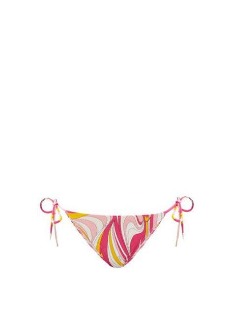 Buy Emilio Pucci Printed Triangle Bikini Briefs Pink Print At 50 Off