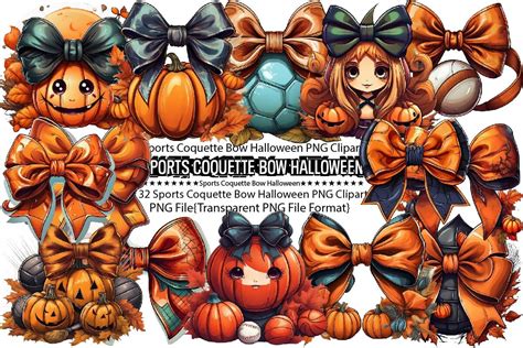 Sports Coquette Bow Halloween Png Bundle Graphic By Printexpert