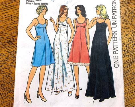 VINTAGE S Burlesque Lingerie Full Slip In Lengths Size Bust RETRO Sewing Pattern