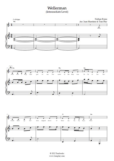 Wellerman Intermediate Level Solo Piano Nathan Evans Piano Sheet