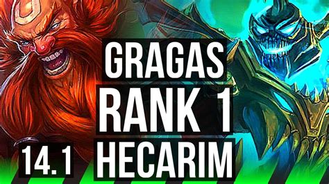 GRAGAS Vs HECA JNG Rank 1 Rank 1 Gragas 9 1 8 Godlike KR