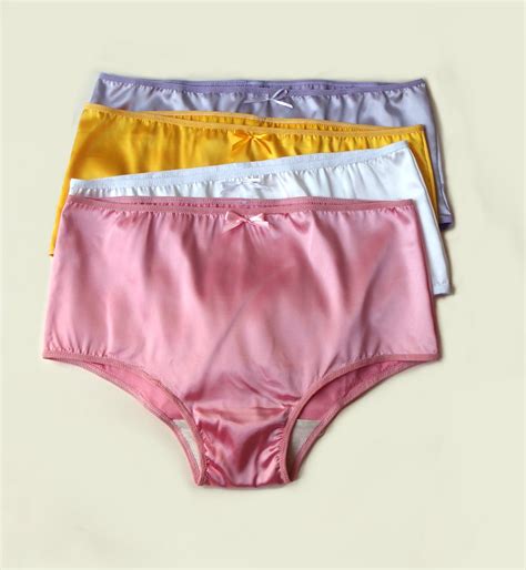 Satin Knickers Classics White Pink Yellow Violet Natural Etsy