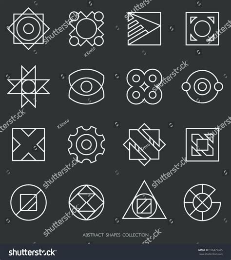 Abstract Shapes Collection Outlines Logo Template Stock Vector 196479425 - Shutterstock