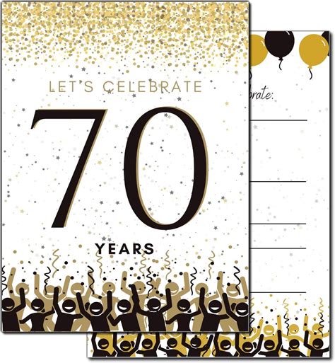 Amazon.com : Elcer 70th Birthday Party Invitations | 70 Years ...