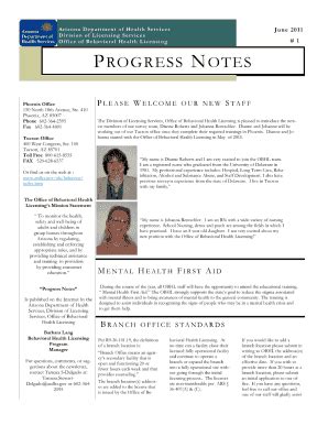 Fillable Online Azdhs Pdf Progress Notes For Mental Health Form Fax