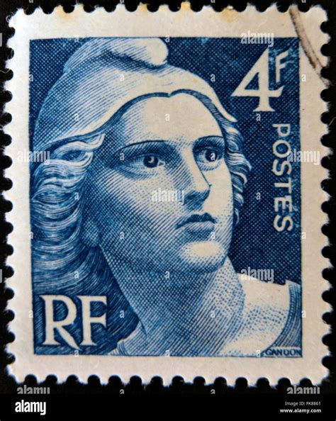 France Circa 1945 A Stamp Printed In France Shows Marianne Circa