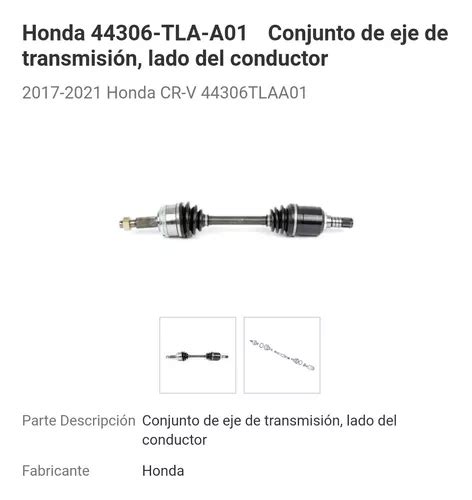 Flecha Homocinética Honda Crv 2017 2021 Meses sin interés