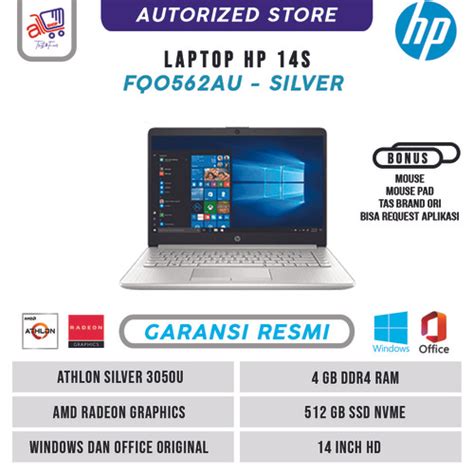 Jual LAPTOP HP 14s AMD Athlon Silver 3050U Ram 4gb Ssd 512gb WINDOWS