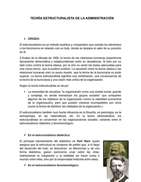 Teoría Estructuralista DE LA Administración Enfoque Global TEORÍA