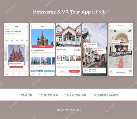 Premium PSD | Metaverse and vr tour app ui kit