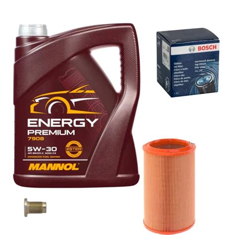 BOSCH INSPECTION SET 5 L Mannol Energy Premium 5W 30 Pour Lancia Lybra