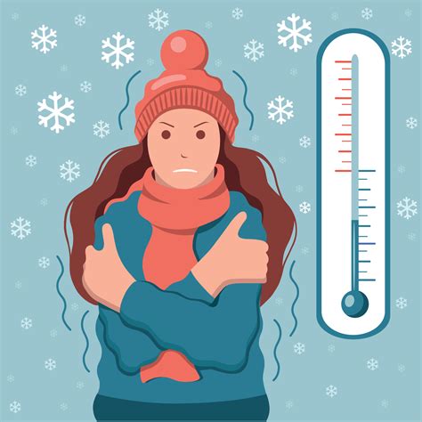 A Woman Froze In Winter With A Cold Temperature Meteorology