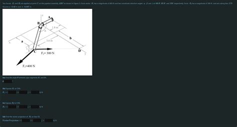 Solved Two Forces Fi And F2 Are Applied At Point C On The Chegg