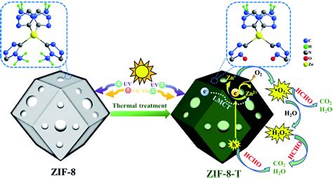 Thermally Treated Zeolitic Imidazolate Framework 8 Zif 8 For Visible