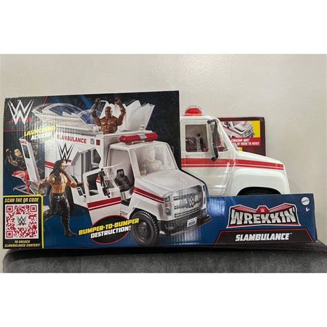 Wwe Slambulance Wrekkin Vehicle Breakaway Ambulance For Inch Action