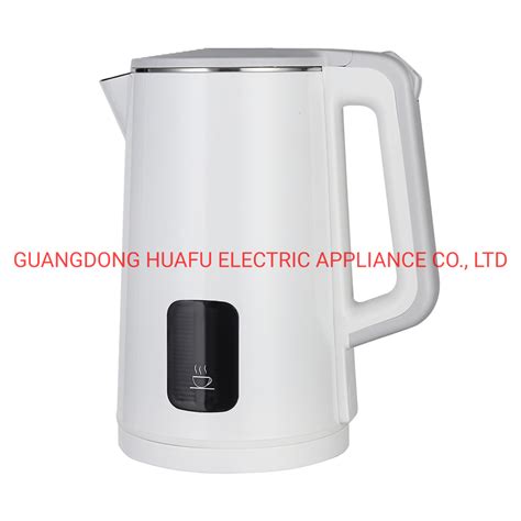 White Color Tea Kettle Double Layer Electric Kettle Degree Rotation