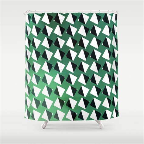 Modern Triangles Ombre Forest Green Kelly Green Shower Curtain By Laurenw Designs Green Shower