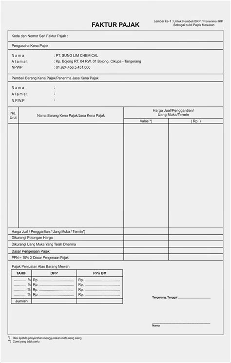 Percetakan Nota Faktur Jatake Tangerang Cetak Form Faktur Pajak