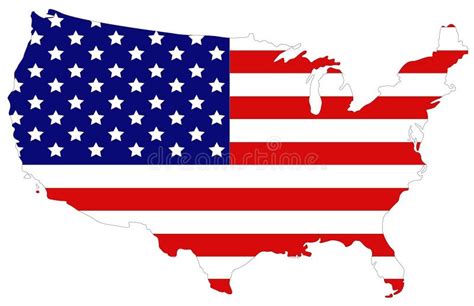 USA Map and Flag - Federal Republic in North America Stock Vector ...