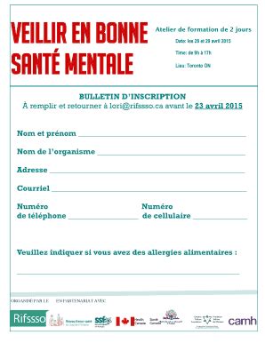 Fillable Online Vieillir En Bonne Sant Mentale Rifssso Fax Email