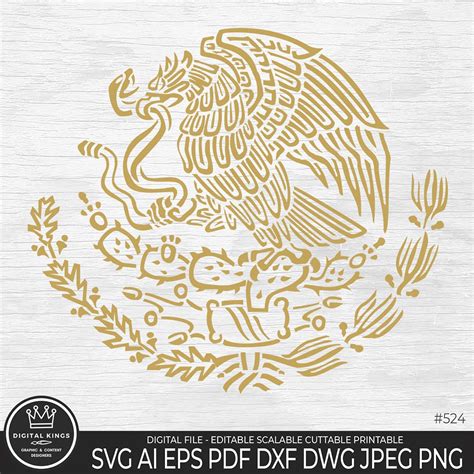 Mexican Eagle Flag Pack Svg Mexican Eagle Flag Png Gold Mexican Eagle