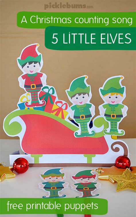 Five Little Elves Christmas Song and FREE Puppet Printable - 24/7 Moms