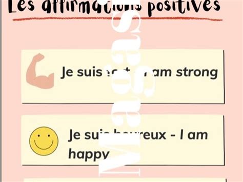 French Positive Affirmations Poster Downloadable Classroom Poster