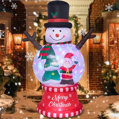 Amazon Risenor Ft Height Christmas Inflatables Snowman Globes