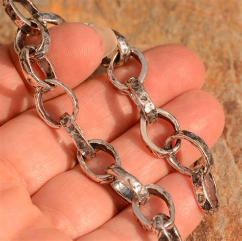 Sterling Silver Artisan Handcrafted Chunky Chain For Etsy Artisan