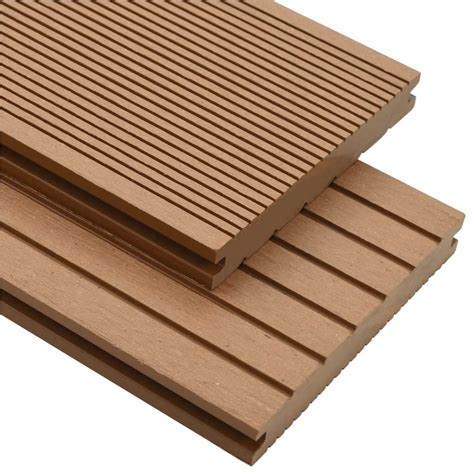 WPC Solid Decking Boards with Accessories 10 m² 4 m Teak