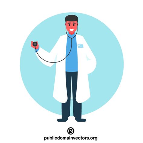 Physician With Stethoscope Public Domain Vectors