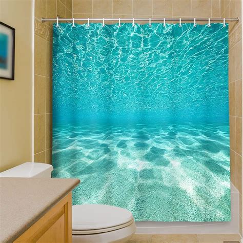 Ihome888 Ocean Shower Curtain Bathroom Beach Theme Shower