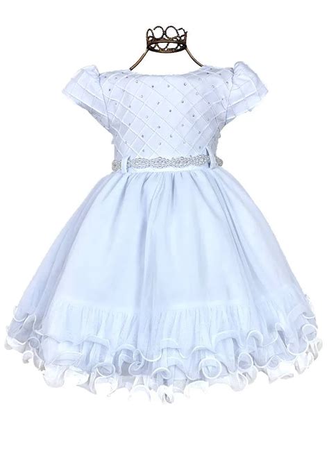 Vestido Infantil Branco Batizado