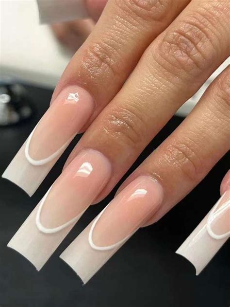 White Tip Coffin Nails