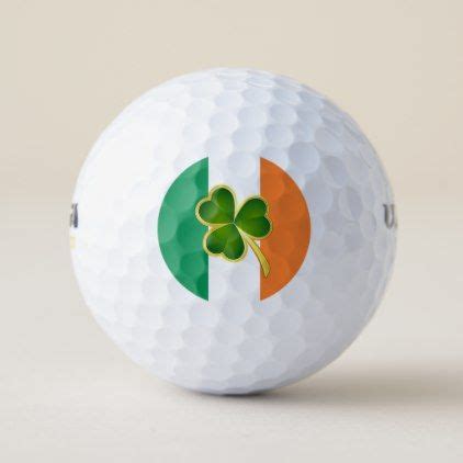 Flag Of Ireland Clover Golf Balls St Patricks Day Gifts Saint Patrick