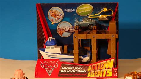 Pixar Cars2 Crabby Boat Action Agent Set With Finn Mcmissile Youtube