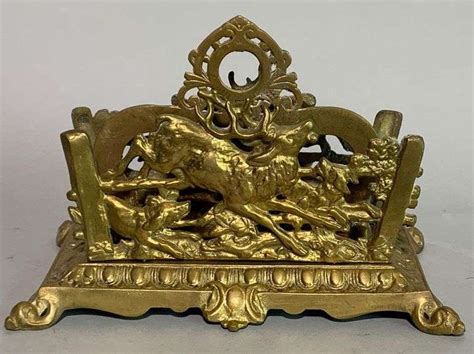 Brass Stag Desk Letter Holder Matthew Bullock Auctioneers