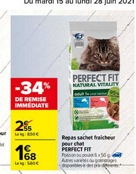 Promo Repas Sachet Fra Cheur Pour Chat Perfect Fit Chez Carrefour