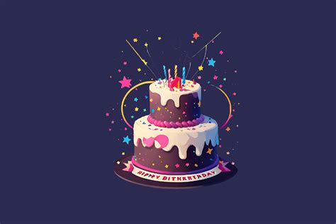 Happy Birthday Cake Graphic by M.HAQUE · Creative Fabrica