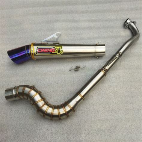 Daeng Sai Conical Open Spec Exhaust Pipe Set For Wave Xrm