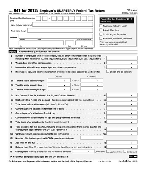 Printable Form 941