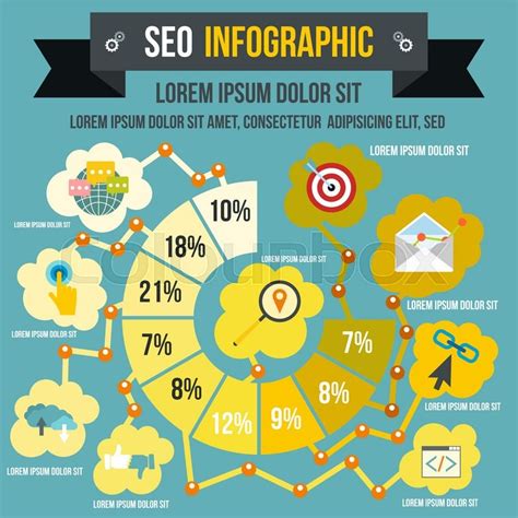 Seo infographic in flat style for any ... | Stock vector | Colourbox