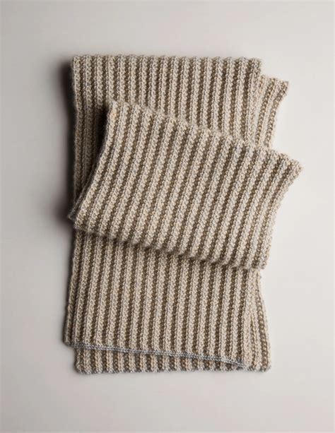 Two Tone Mistake Rib Scarf Free Scarf Knitting Pattern