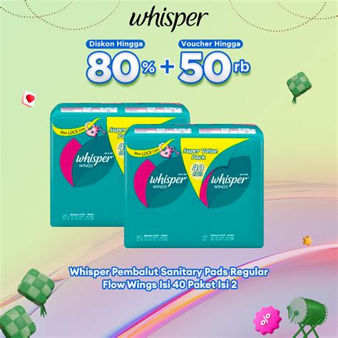 Jual Whisper Pembalut Sanitary Pads Regular Flow Wings Isi Paket Isi