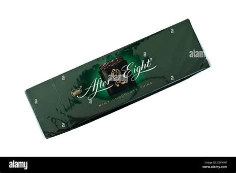 A Box Of Nestle After Eight Mint Chocolate Thins On A White Background