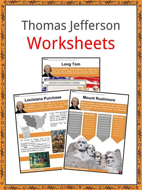 Grade 3 Thomas Jefferson Timeline Worksheet