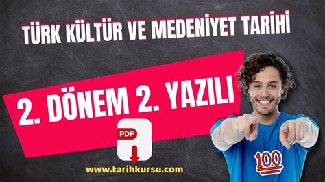 TÜRK KÜLTÜR VE MEDENİYET TARİHİ 2 DÖNEM 2 YAZILI test 2023 11