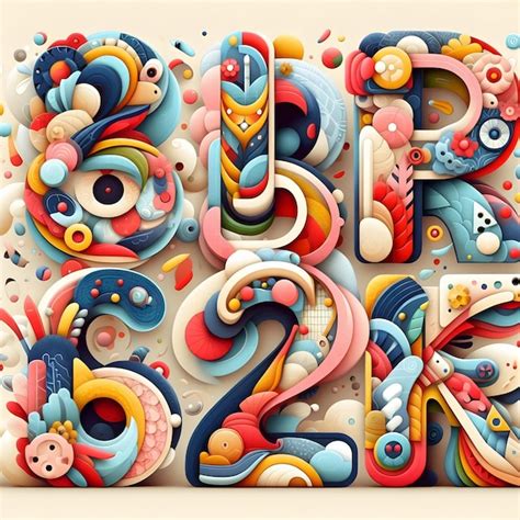 Premium Photo Vibrant Abstract Objects Colorful Alphabet Letters