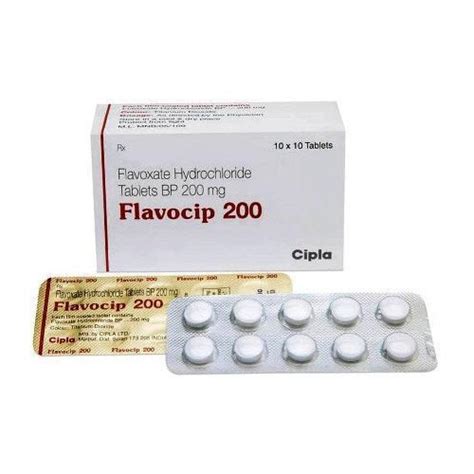 Flavocip Tablet Flavoxate Antispasmodic Drugs Cipla Ltd 10x10 Tablets