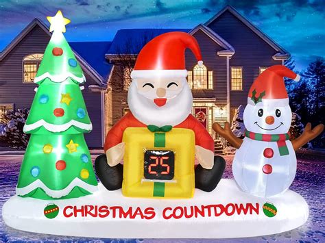 7 Ft Christmas Inflatables Outdoor Decorations Yard Decorations With Led Countdown